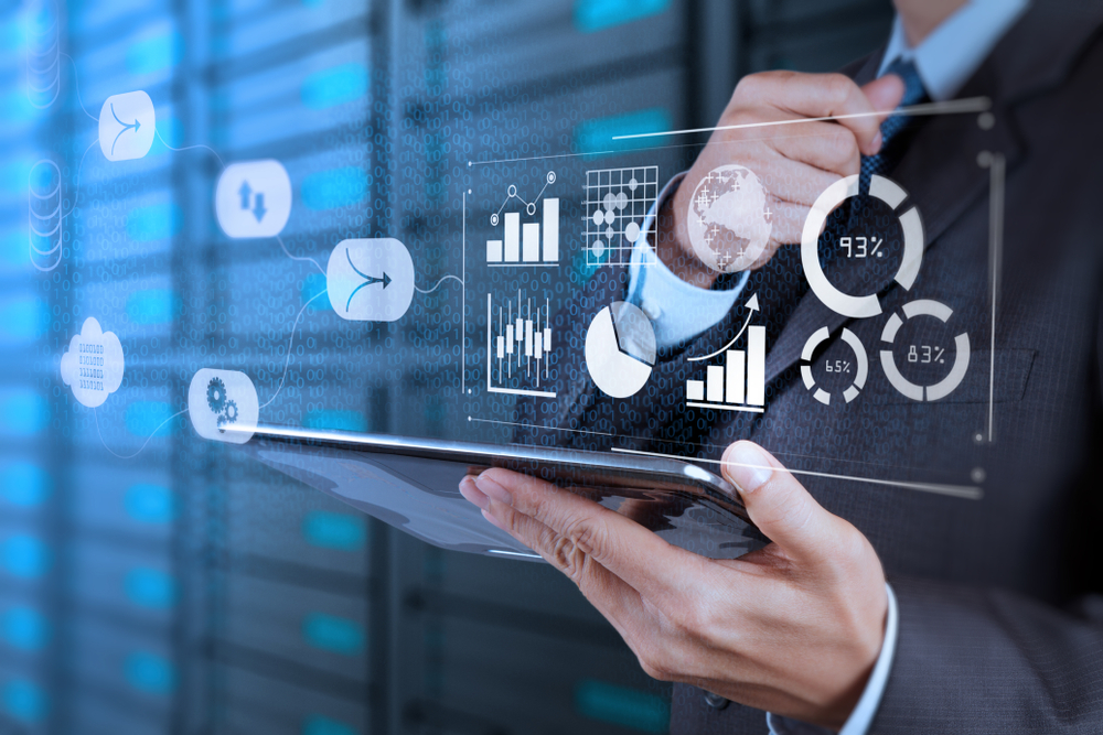 Data Management System (DMS) with Business Analytics concept.